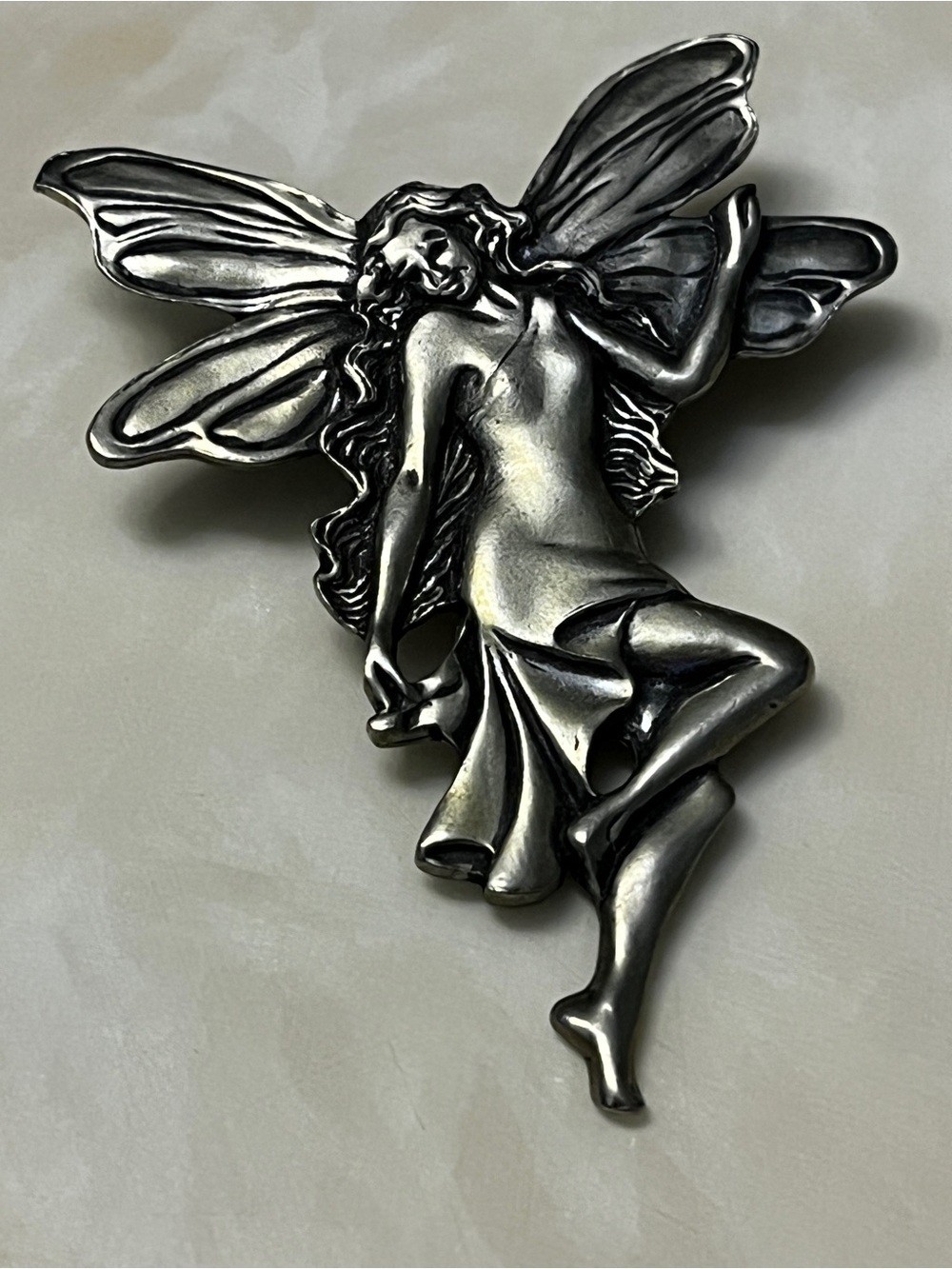 VINTAGE 1987 SEAGULL PEWTER CANADA FAIRY PIN BROOCH